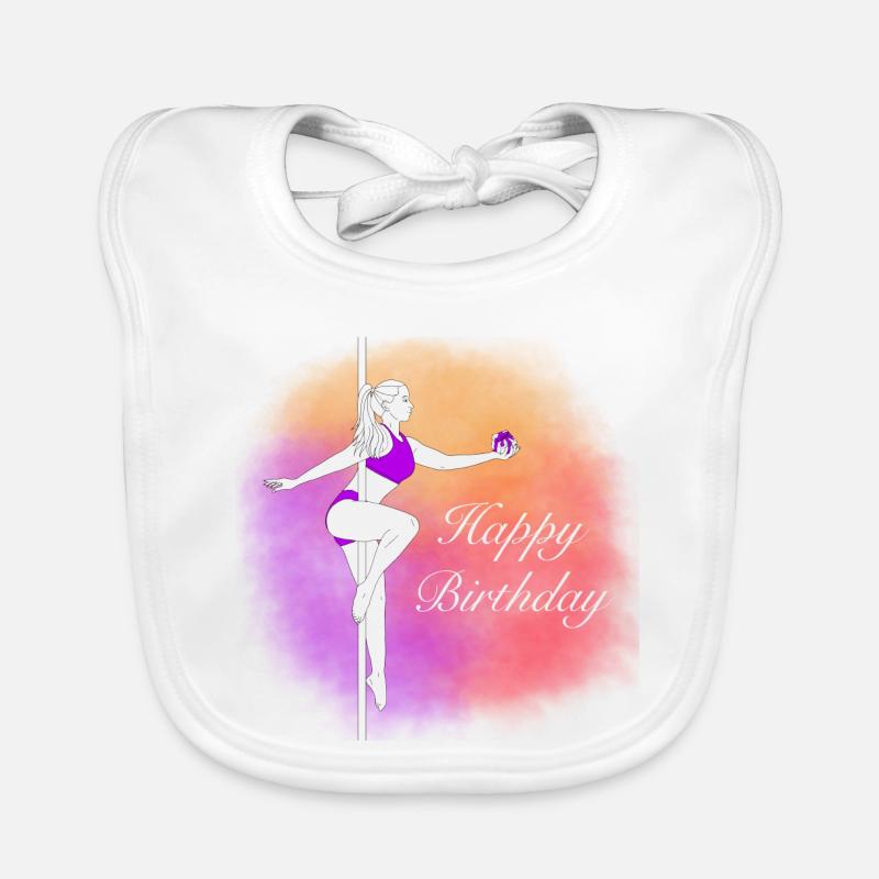 Pole Dance Birthday Farbverlauf Illustration Baby Bio-Lätzchen