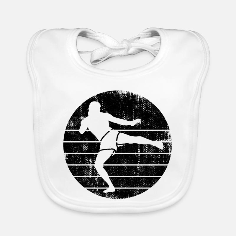 Funny kickboxer Organic Baby Bibs