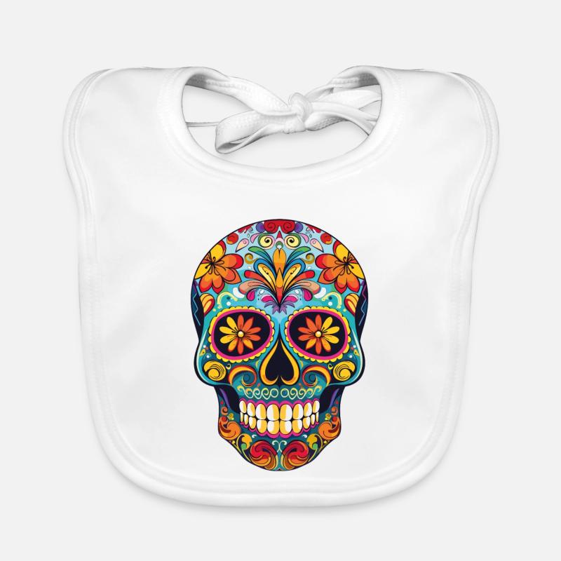 Colorful skull pattern Organic Baby Bibs