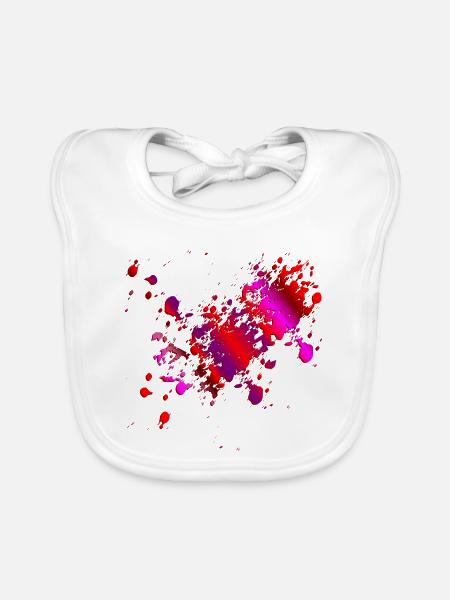 ROT PINKES BLUT - HALLOWEEN KOSTÜME BLUTFLECKEN - Baby Bio-Lätzchen - Weiß - Vorne