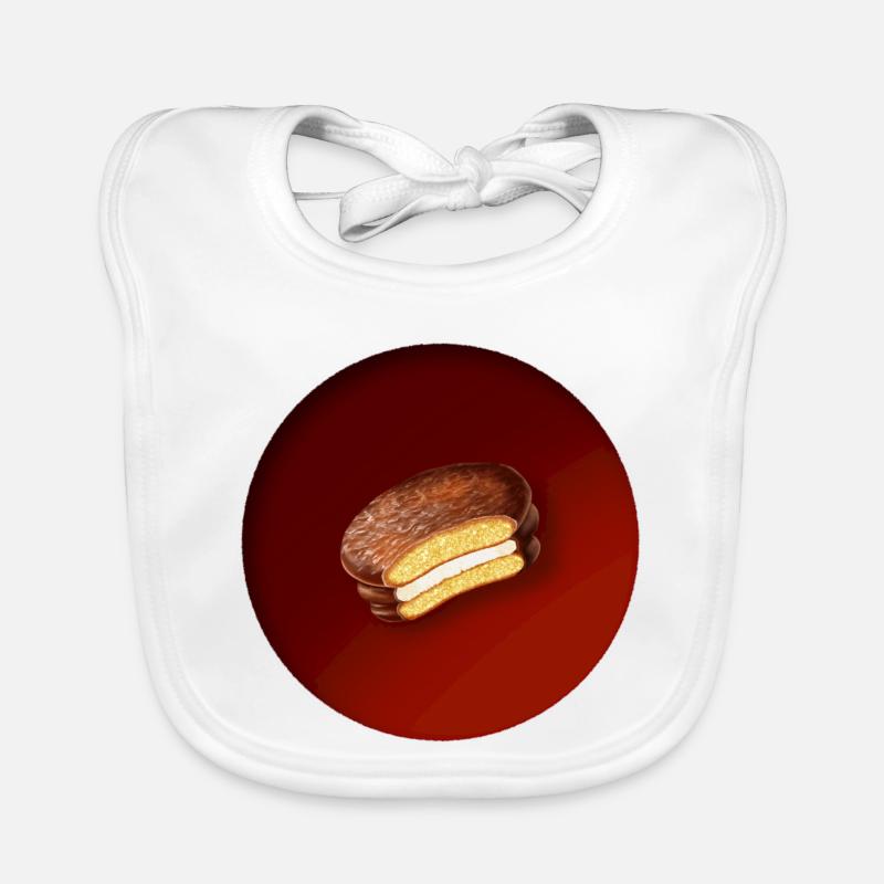 a delicious biscuit with chocolate Organic Baby Bibs