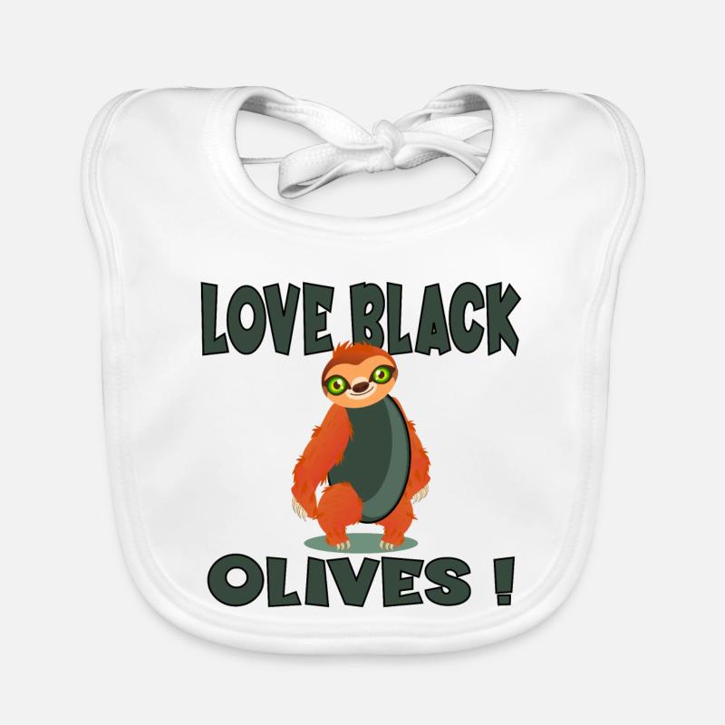 LIEBE SCHWARZE OLIVEN FAULTIER Baby Bio-Lätzchen