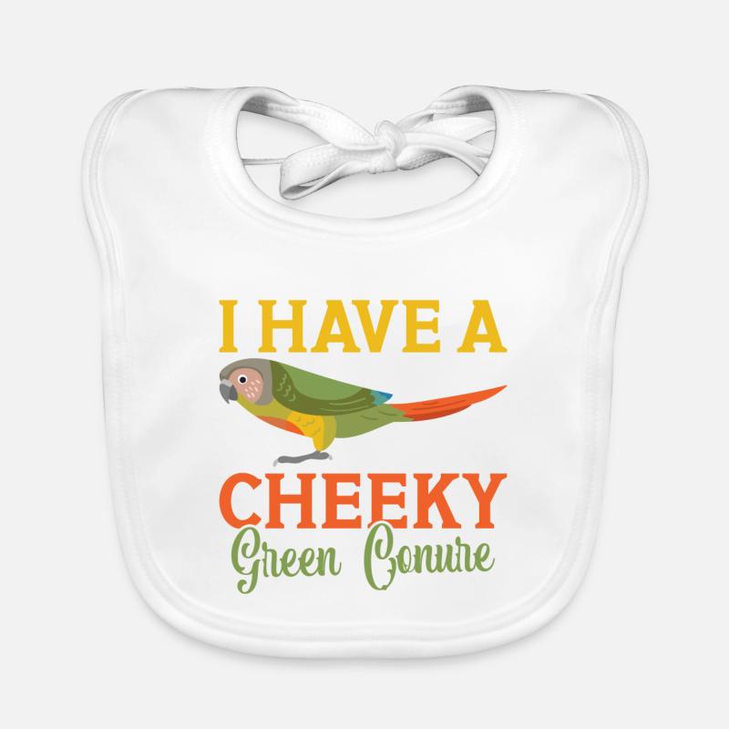 Ich habe einen frechen Grünsittich Papagei Conure Baby Bio-Lätzchen