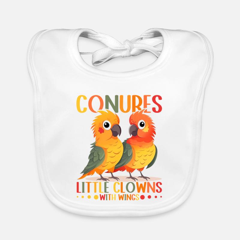 Perruches petits clowns avec des ailes Conure Design Bavoir bio Bébé