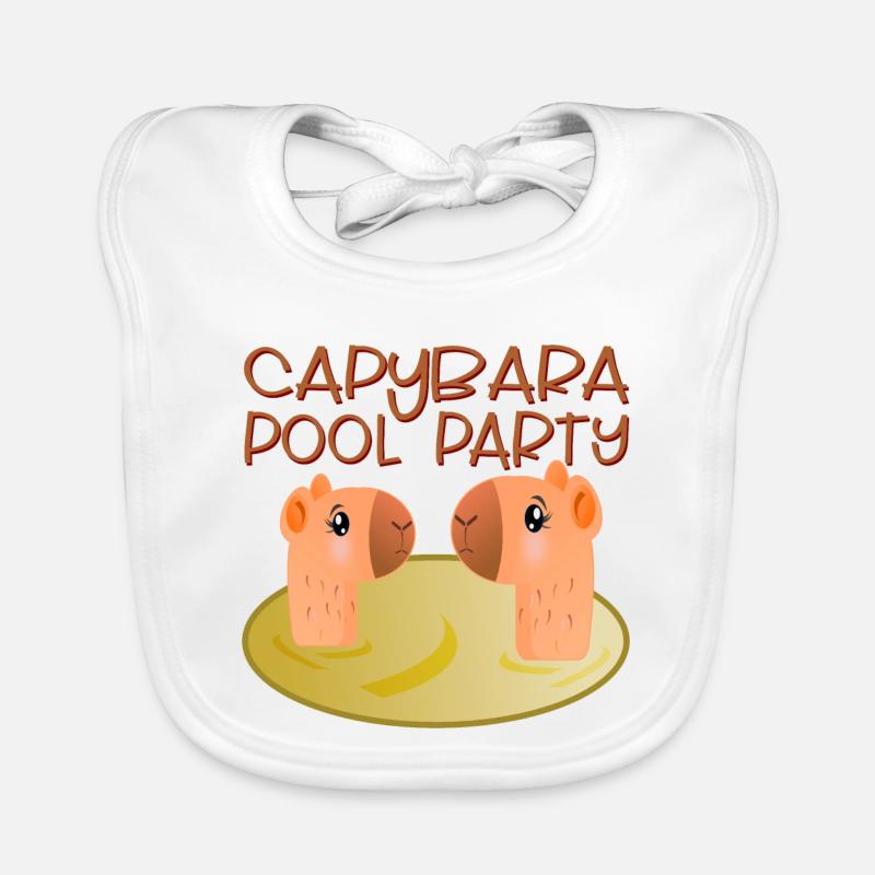 CAPYBARA POOL PARTY SWIM Organic Baby Bibs