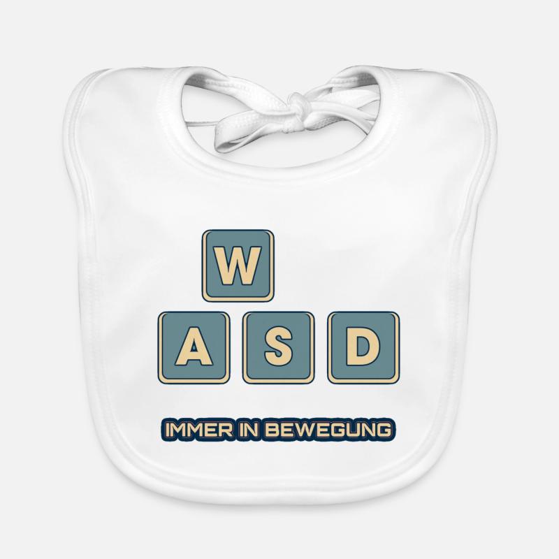 WASD - immer in Bewegung - Baby Bio-Lätzchen - Weiß