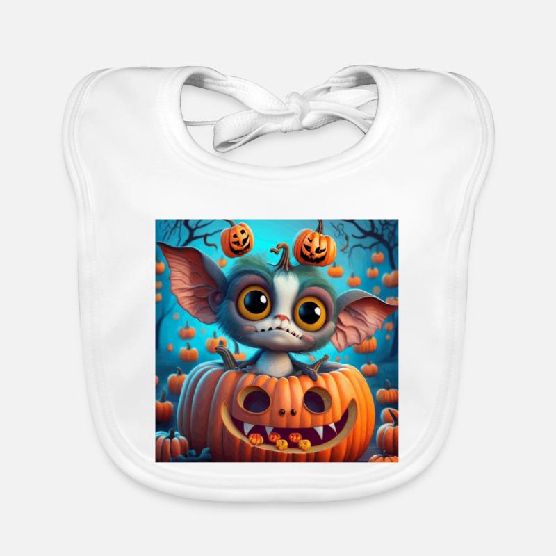 Petite Créature de Halloween dans Citrouille Bavoir bio Bébé