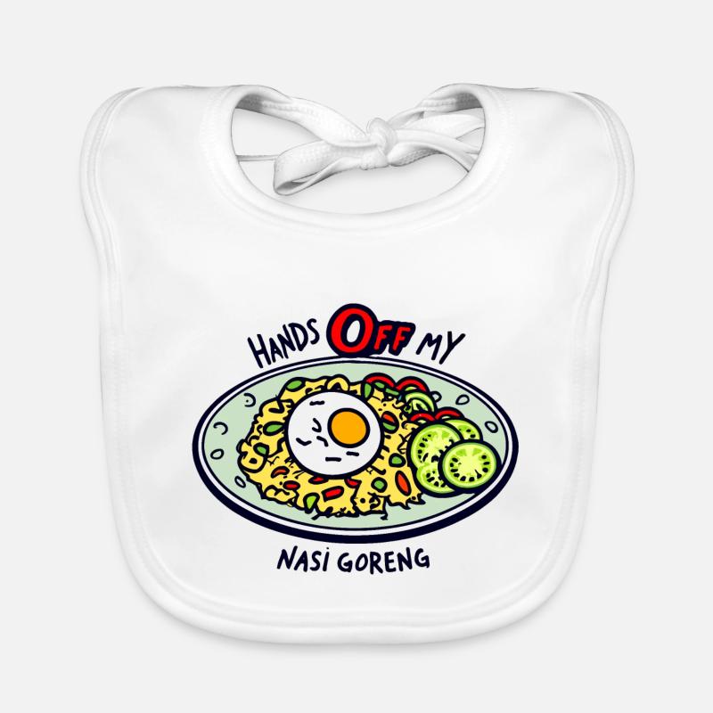 Pas touche à mon nasi goreng ! - Bavoir bio Bébé - blanc