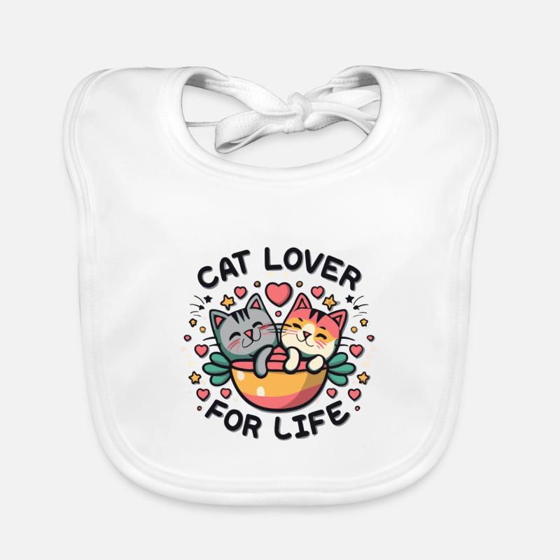 Cat lover for life Baby Bio-Lätzchen