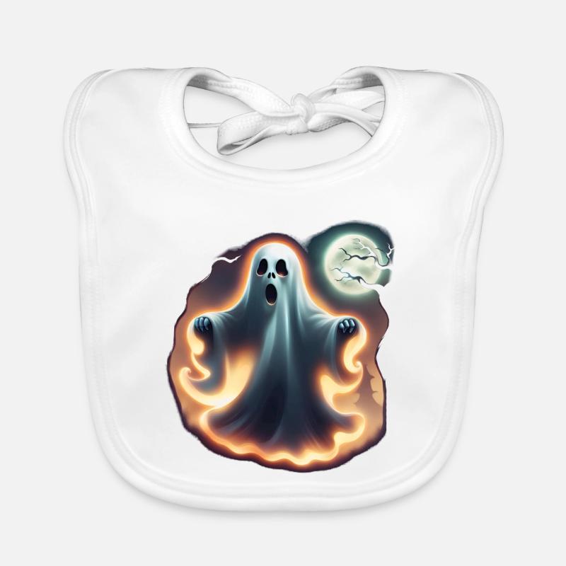 Fantôme d’Halloween - Printflow Bavoir bio Bébé