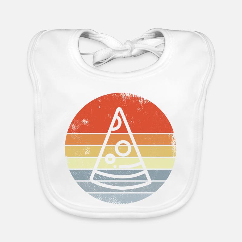 Vintage Pizza Drawing Organic Baby Bibs