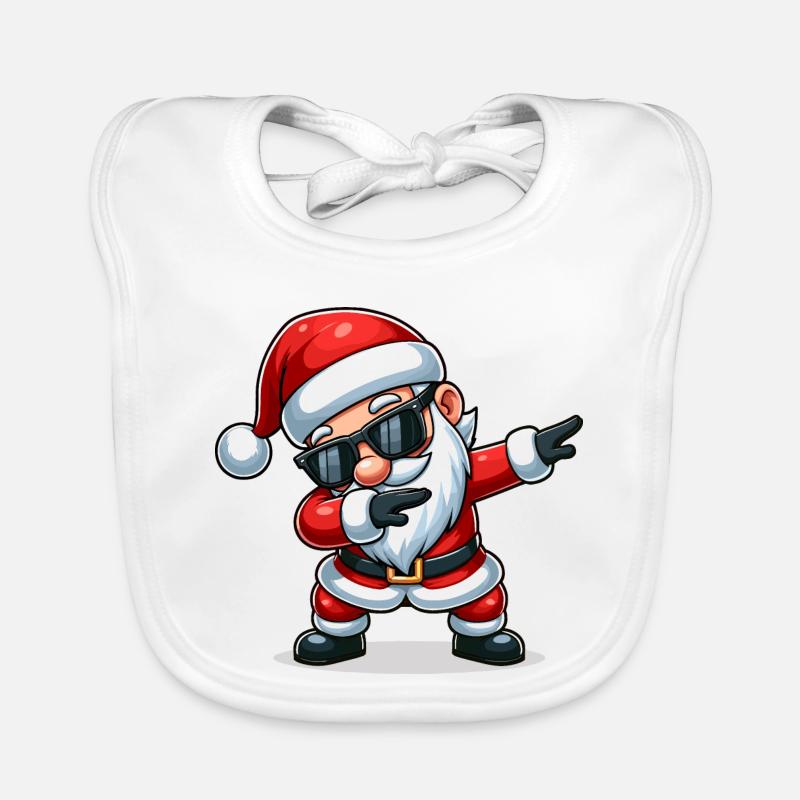 Weihnachtsmann mit Sonnenbrille Xmas Kostüm Baby Bio-Lätzchen