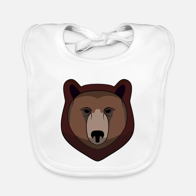 Bear - Bear Head - Logo Organic Baby Bibs