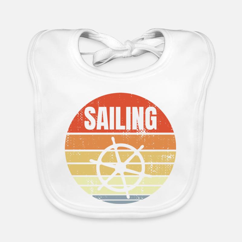 Steering wheel sailing ship Organic Baby Bibs