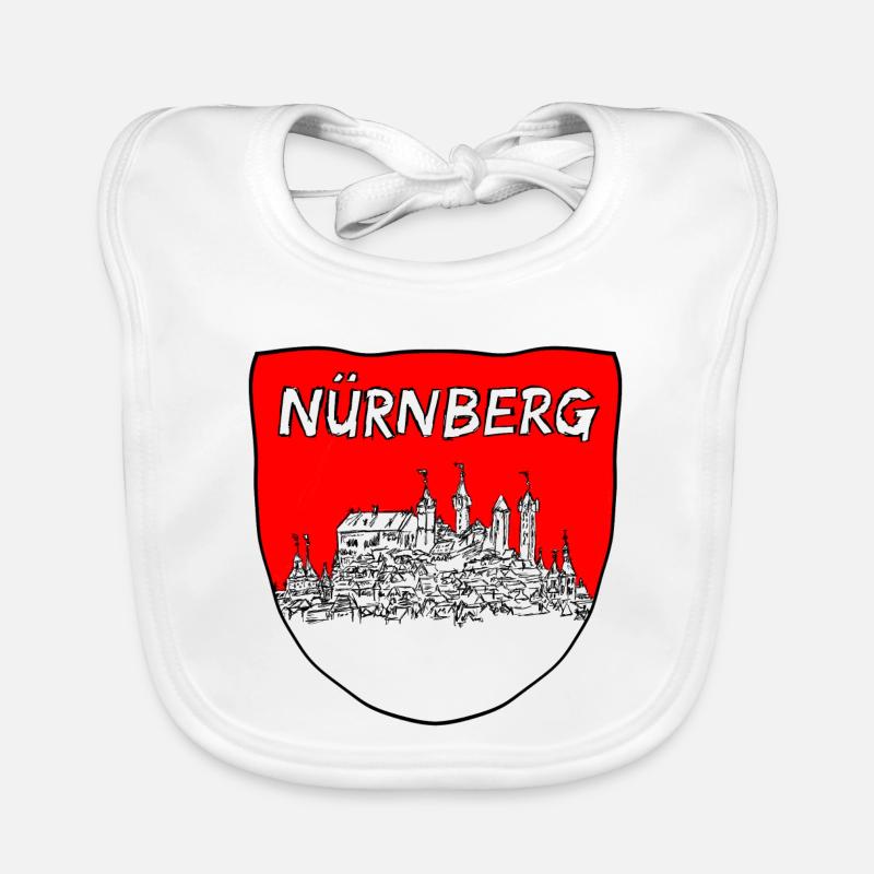 Nürnberg Silhouette Wappen - Baby Bio-Lätzchen - Weiß