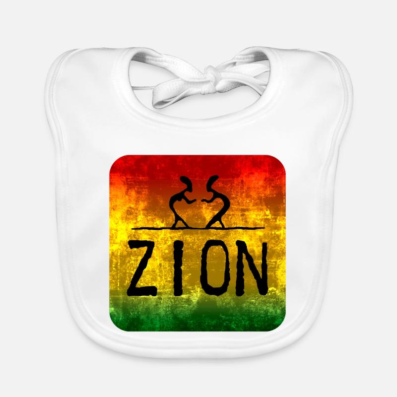 Raggae Zion - Bavoir bio Bébé - blanc