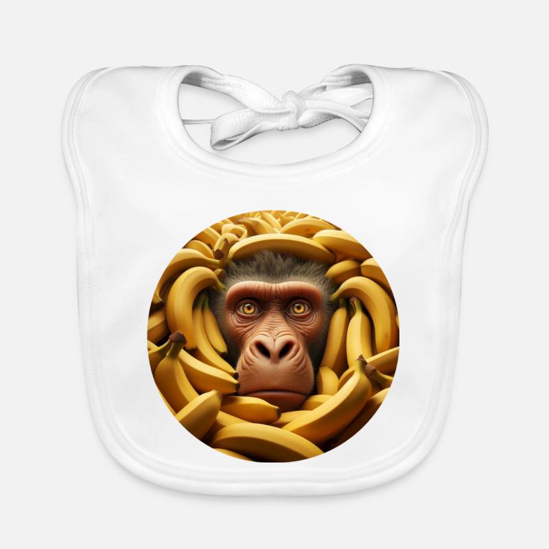Monkey with bananas Organic Baby Bibs