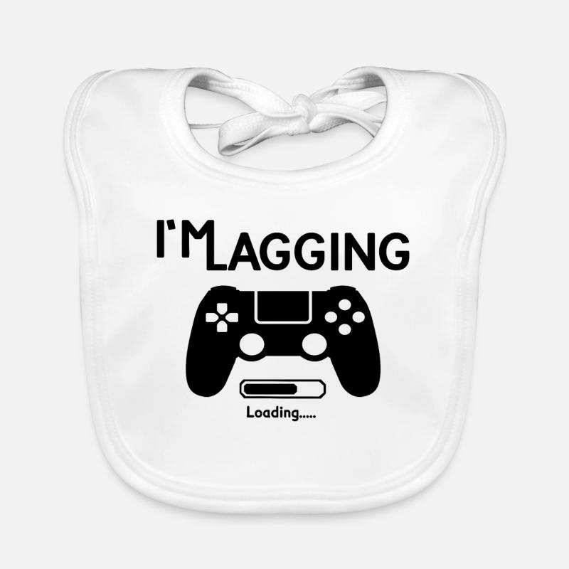 Gaming Controller Minimalist Line Art Organic Baby Bibs