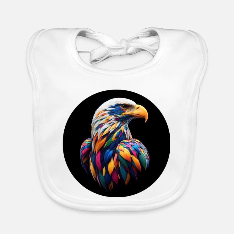 Adler mit bunten Federn Baby Bio-Lätzchen