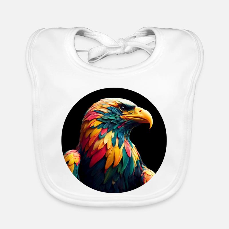 Adler mit bunten Federn Baby Bio-Lätzchen