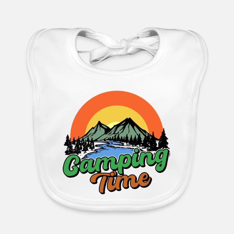 Nature Mountains Camping Statement Campsite Relax Organic Baby Bibs