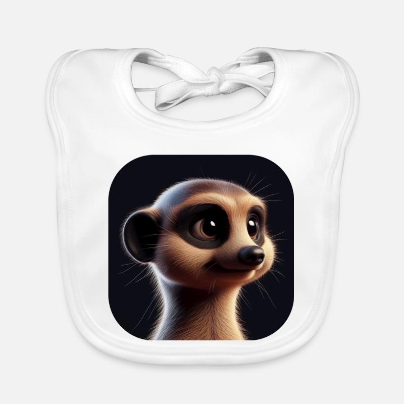 Suricate dans le style d’animation Bavoir bio Bébé