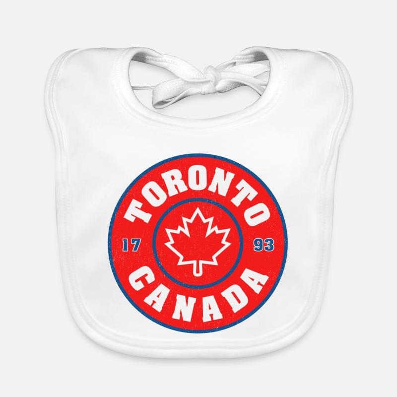Emblème rond du Canada à Toronto : feuille d’érable Bavoir bio Bébé