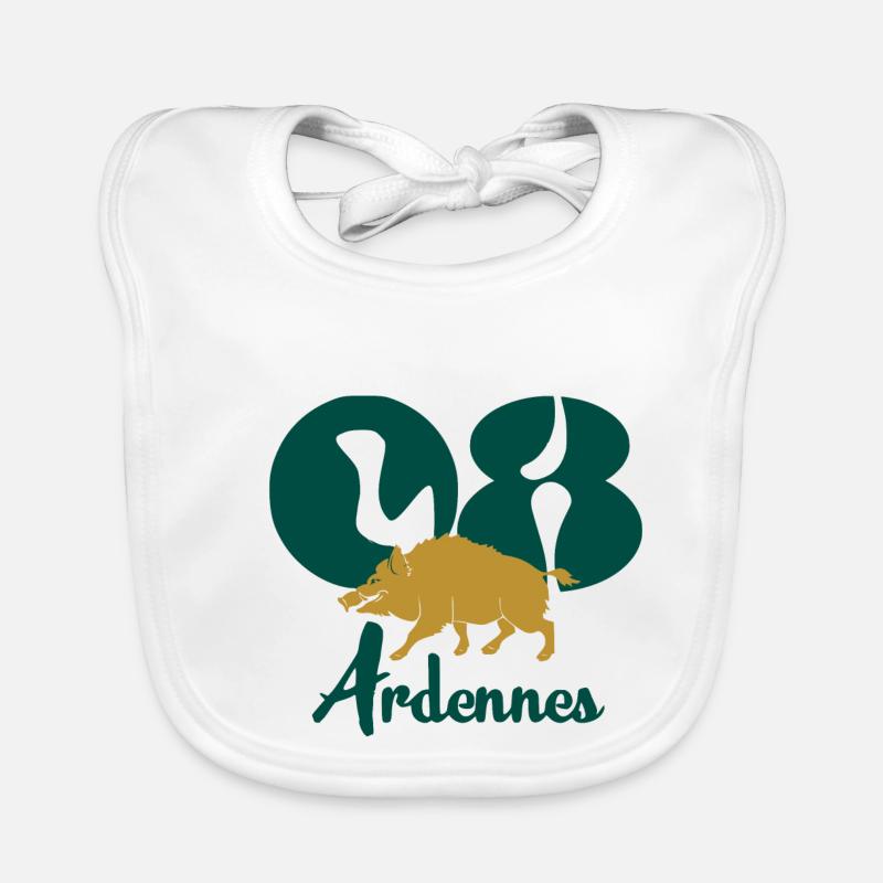 Ardennes - Bavoir bio Bébé - blanc