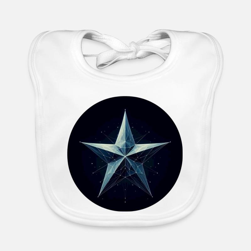 Blauer Stern im Polygon Stil Baby Bio-Lätzchen