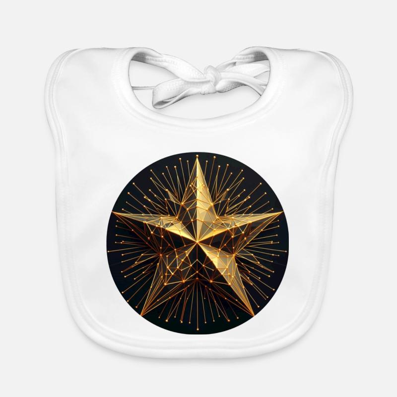 Étoile polygonale dorée Bavoir bio Bébé