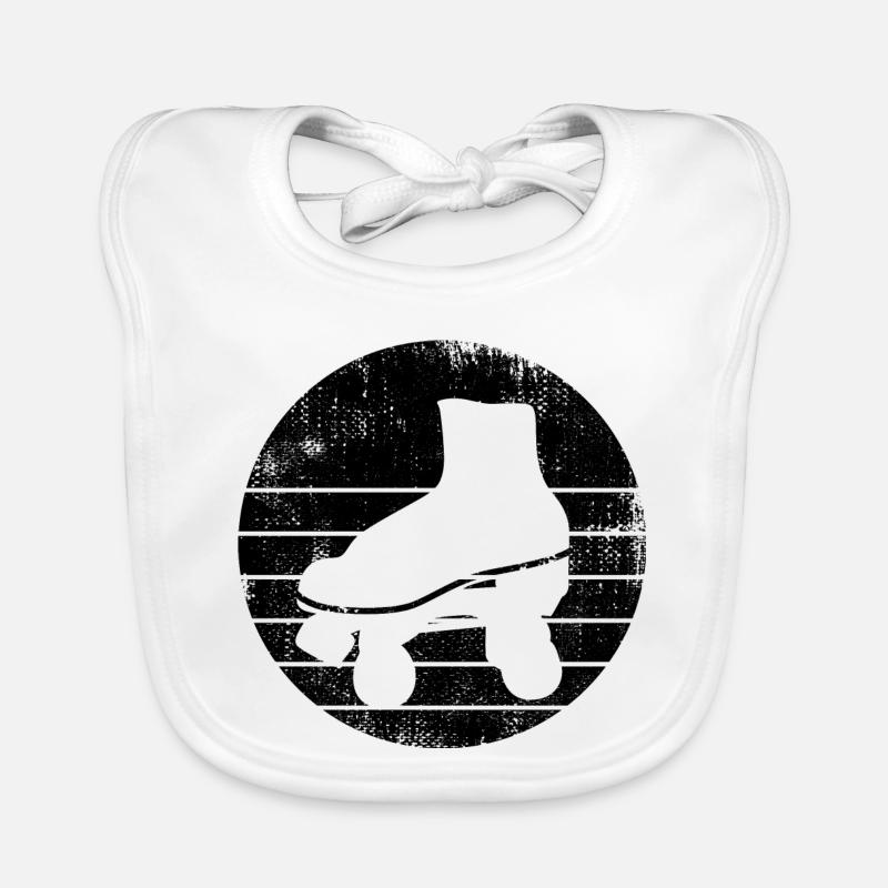 Rollschuhe Skizze - Baby Bio-Lätzchen - Weiß