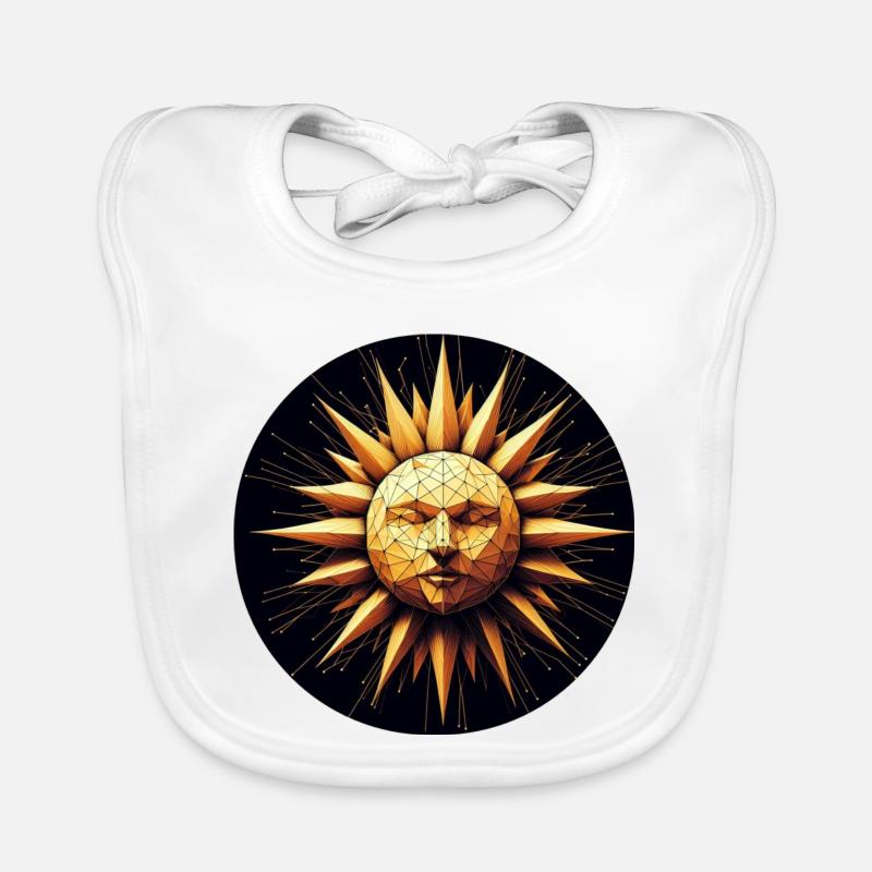 Polygone visage soleil or Bavoir bio Bébé
