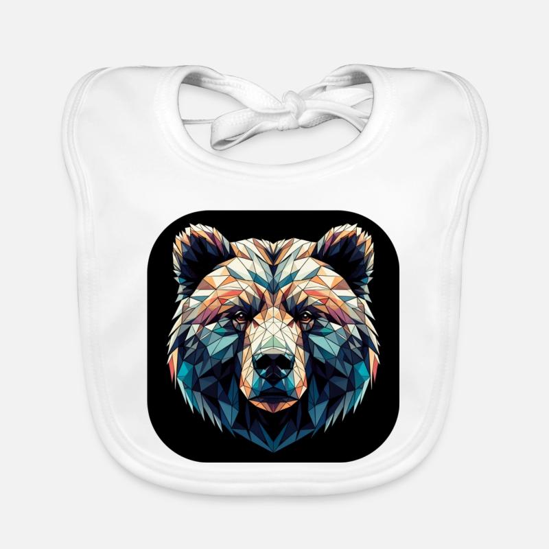 Bunter Bär in Polygon Design Baby Bio-Lätzchen