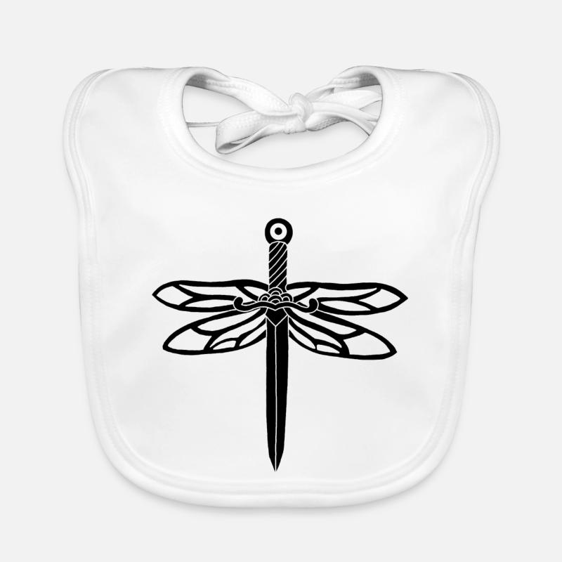 épée noire et ailes de libellule Bavoir bio Bébé