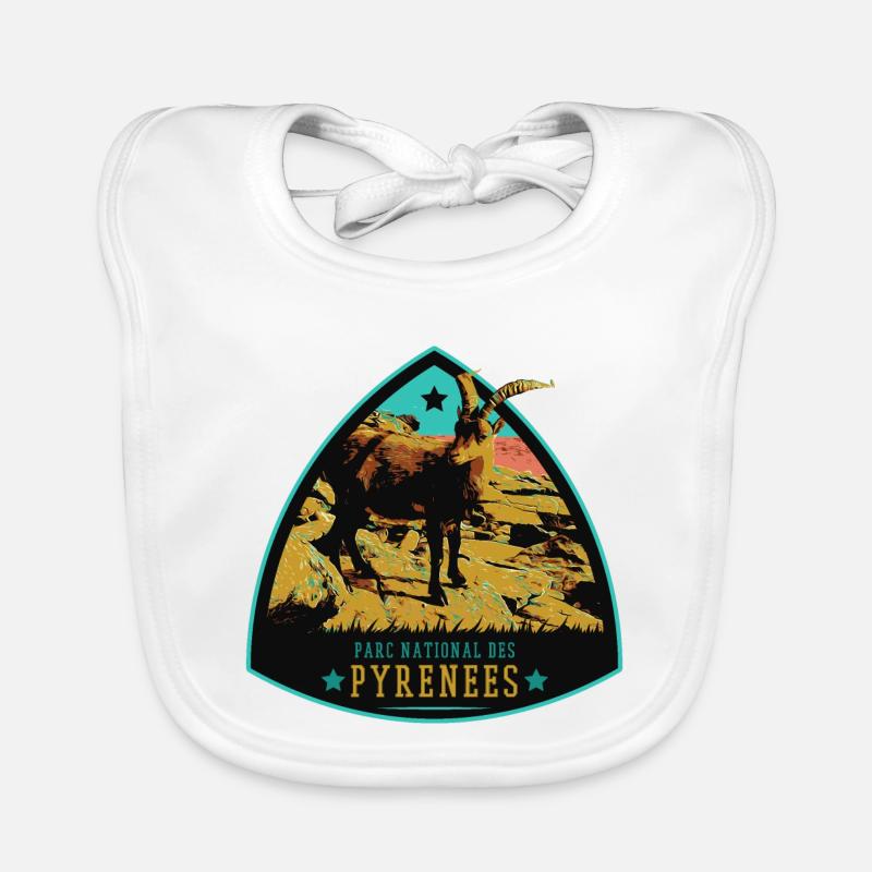 Écusson Bouquetin, Parc Pyrénées : Faune Protégée Bavoir bio Bébé