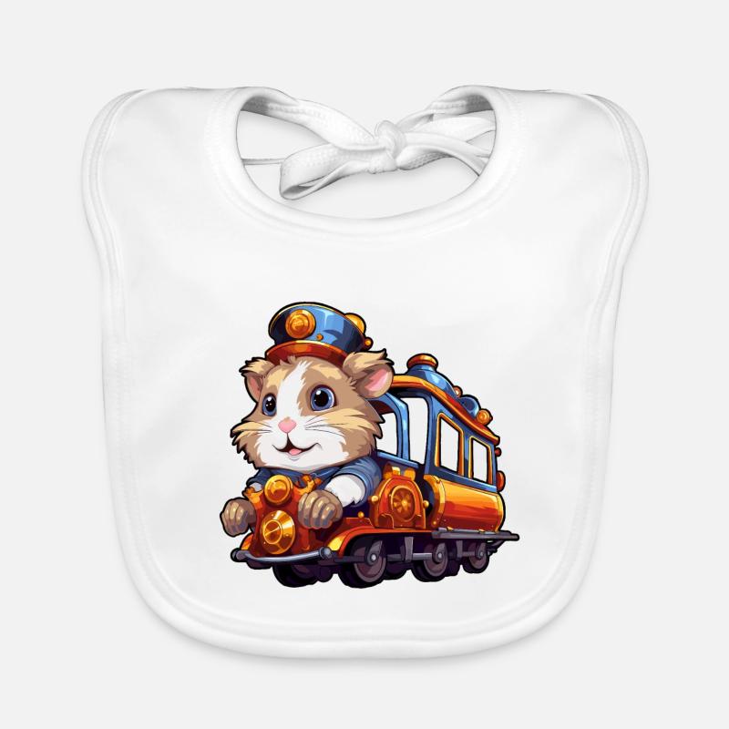 Hamster chevauche Train Hamster doré Hamster nain Bavoir bio Bébé