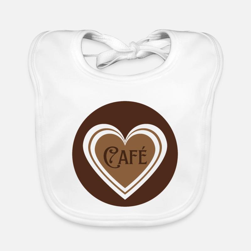 café avec des coeurs Bavoir bio Bébé