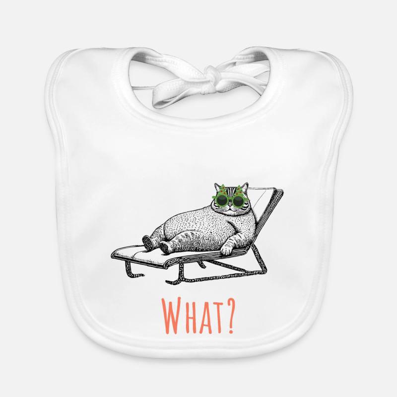 Cat Vacation - What? Organic Baby Bibs