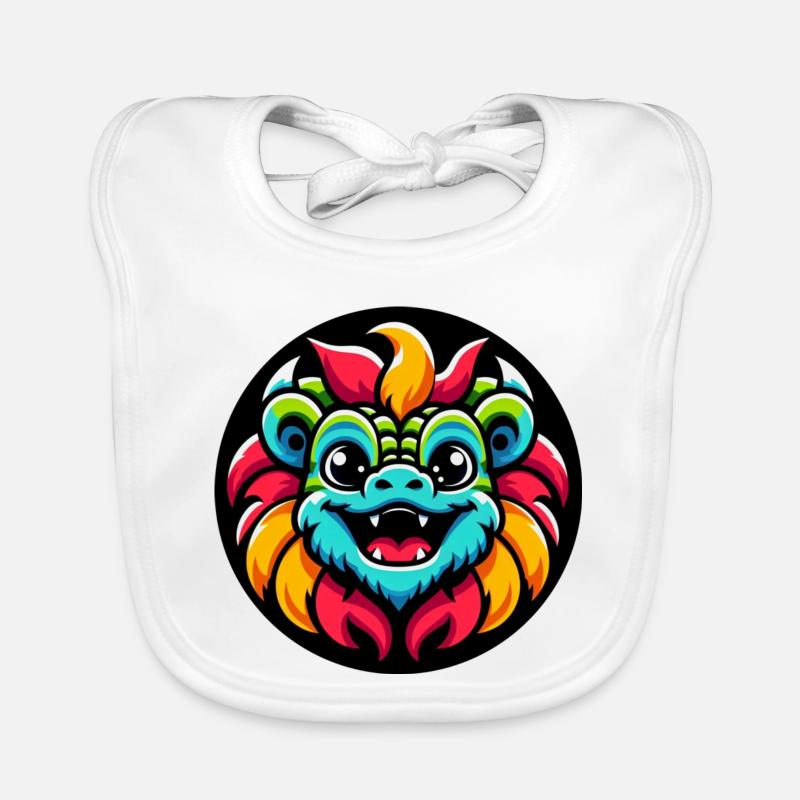 Drache bunt Comic Baby Bio-Lätzchen