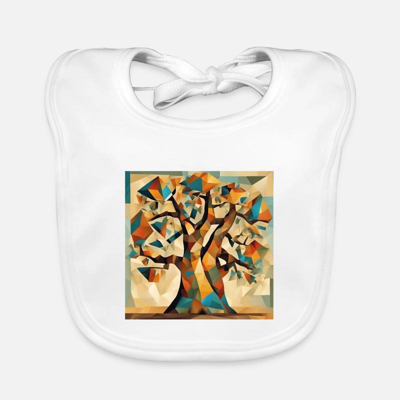 Autumn tree in geometry Organic Baby Bibs