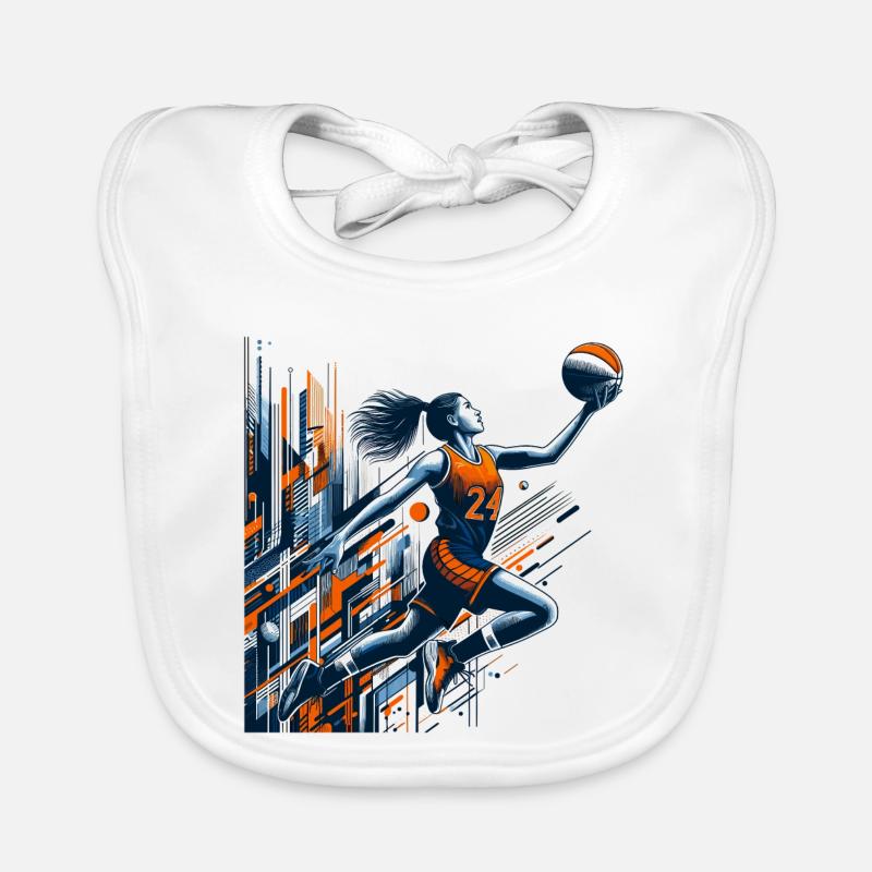 Conception de dunk de basket-ball femme - Bavoir bio Bébé - blanc