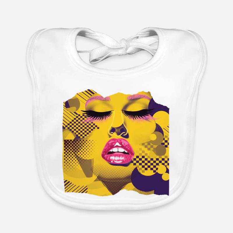 Pop Art Gelb und Pink Baby Bio-Lätzchen