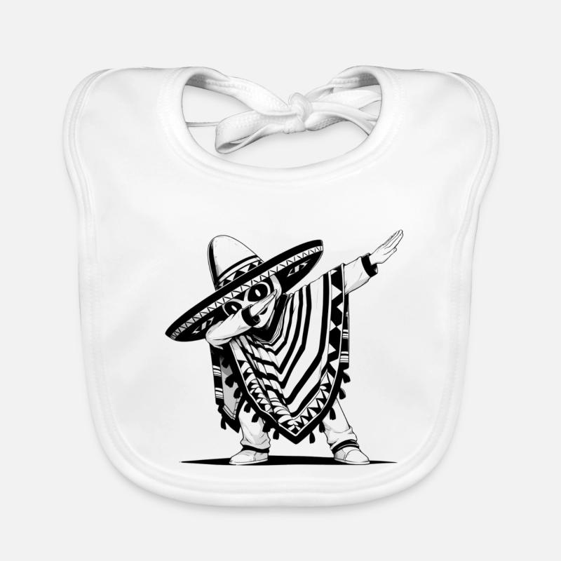 Poncho Mexicain Festif avec Dab Bavoir bio Bébé