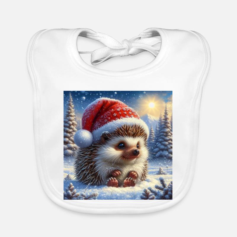 Weihnachts-Igel Baby Bio-Lätzchen