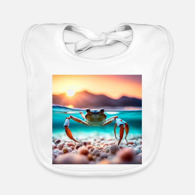 Crabe sous l'eau - Bavoir bio Bébé - blanc