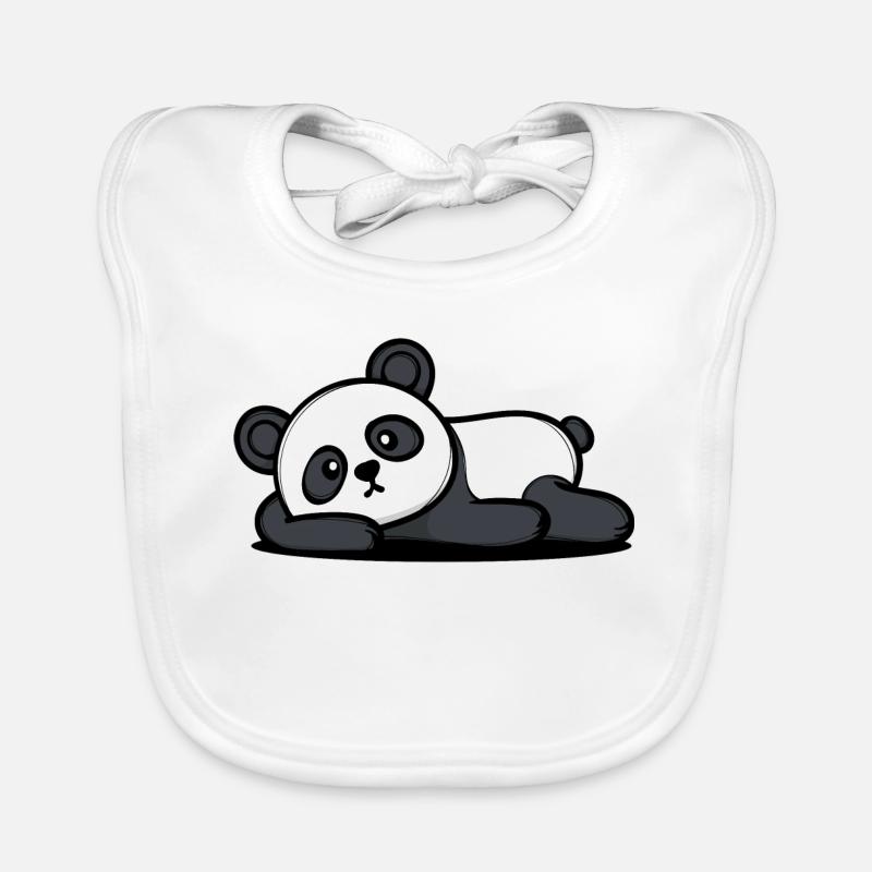 I don't care Statement Panda indifferent Organic Baby Bibs
