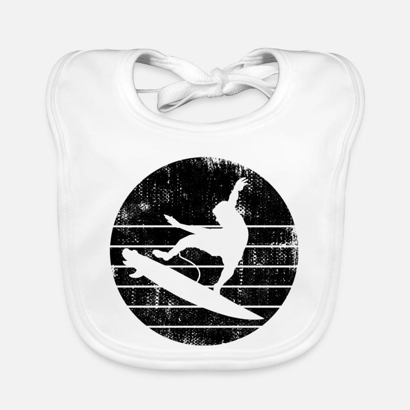 Surfing Sketch Organic Baby Bibs