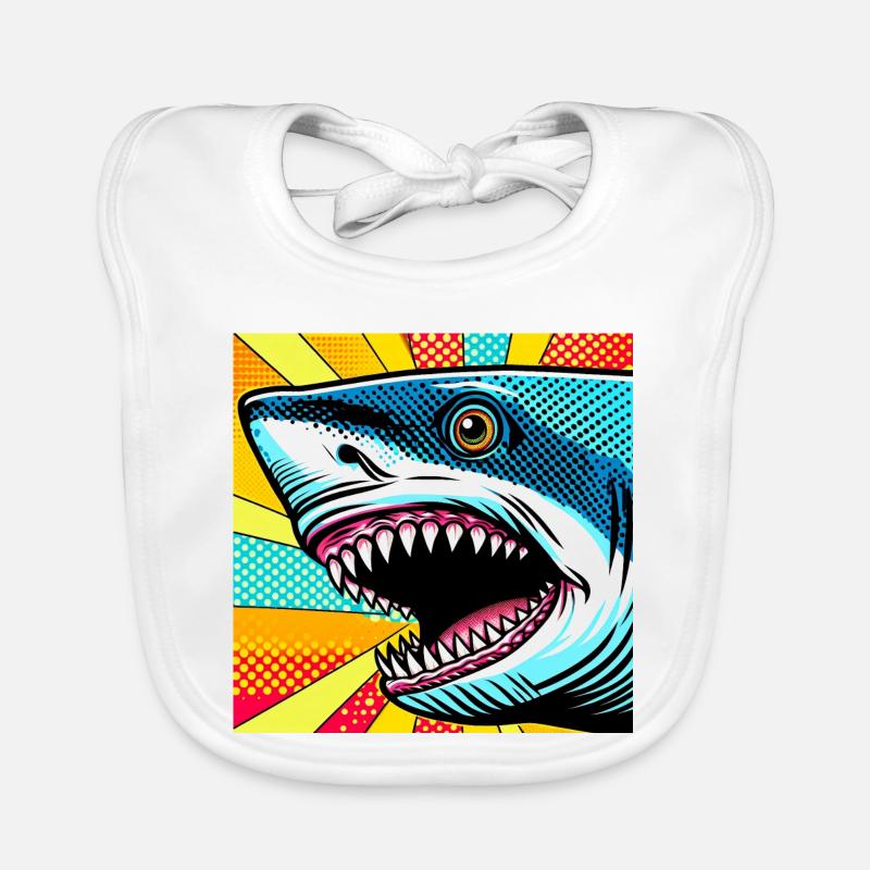 Requin Pop Art Bavoir bio Bébé