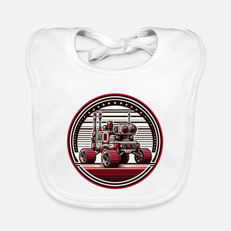 "Celestial Explorer" - Space Rover Badge Organic Baby Bibs