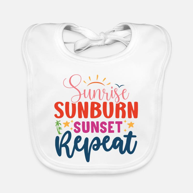 Sunrise, Sunburn, Sunset Repeat Organic Baby Bibs